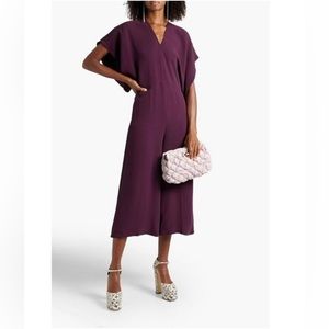 SALE🔥🔥🔥Valentino purple crop silk crepe wide leg jumpsuit